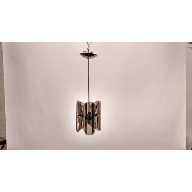 Smoky Glass Chandelier Fontana Art Style For Sale - Image 9 of 11
