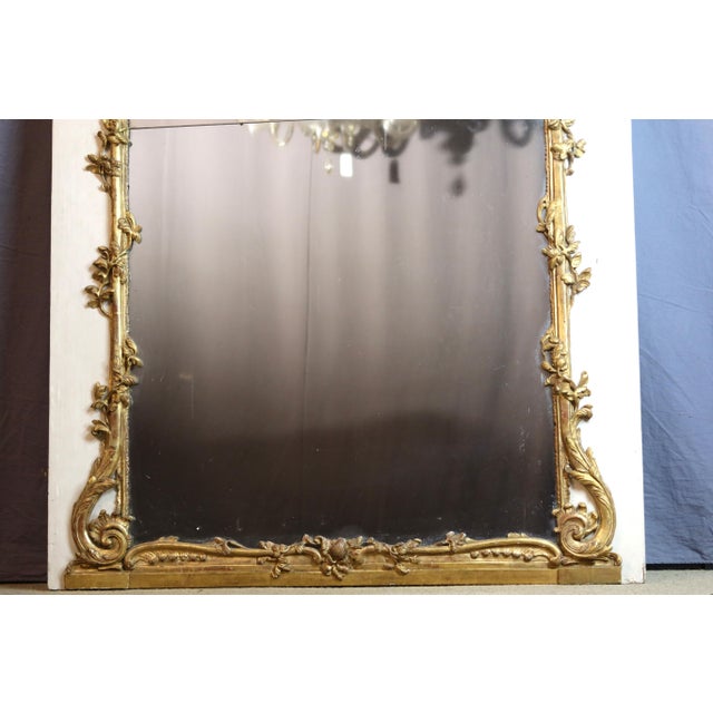 Gold Louis XV Trumeau Mirror, 18th Century For Sale - Image 8 of 13