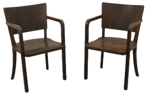 Set of Bentwood Writing Desk Armchairs, Czechoslovakia, 1950s