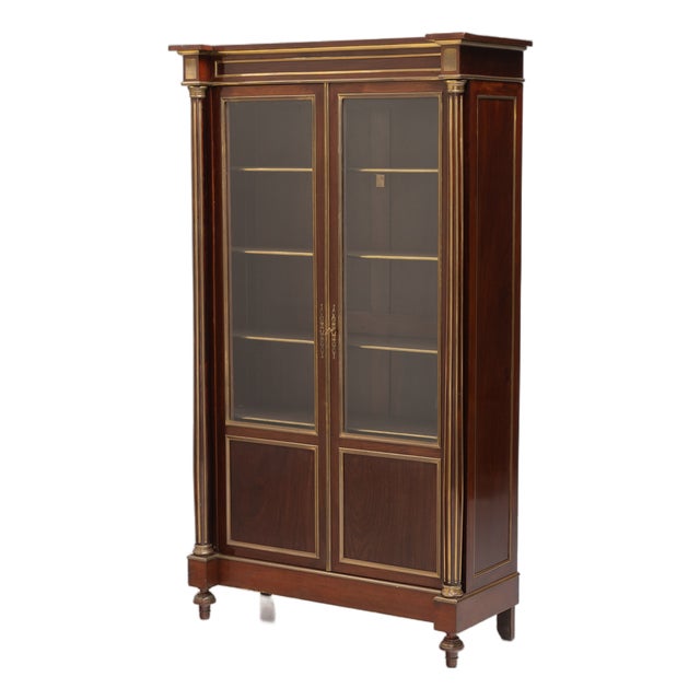 Empire Mahogany Bookcase, 1890s For Sale