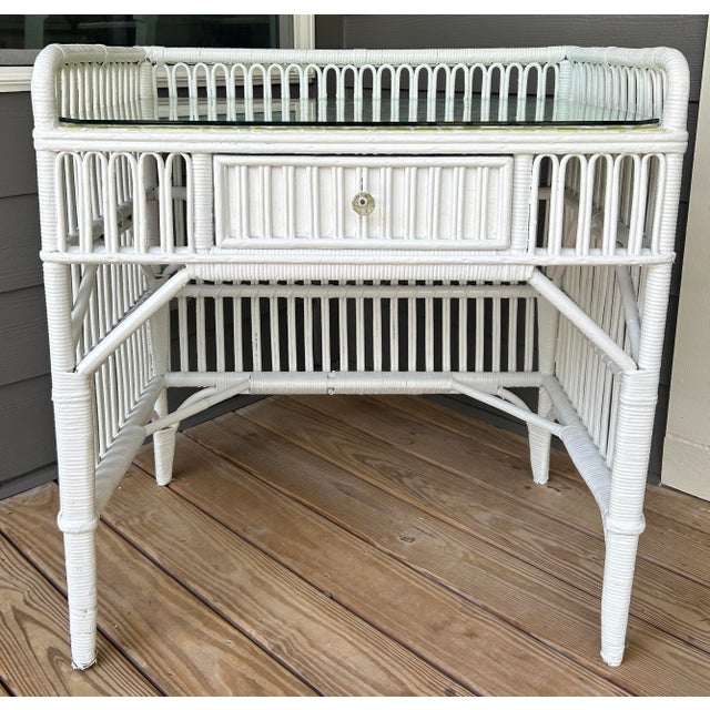 Mid 20th Century Wicker Rattan Desk For Sale - Image 16 of 18