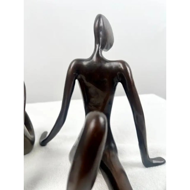 Bronze Modernist Figural Limited Edition Bronze Sculpture, Set of 3, Signed & Numbered 1980's For Sale - Image 8 of 18