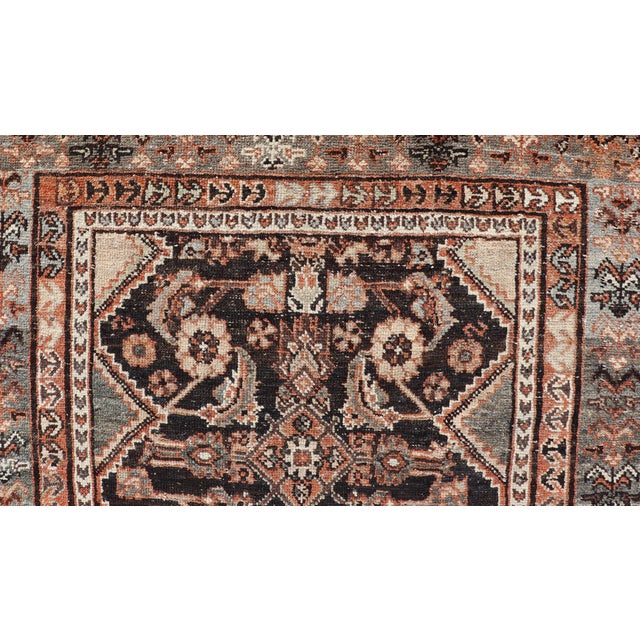 Antique Persian Bidjar Rug With Intricate Floral Medallion 8'9 X 11'5 For Sale In Atlanta - Image 6 of 8