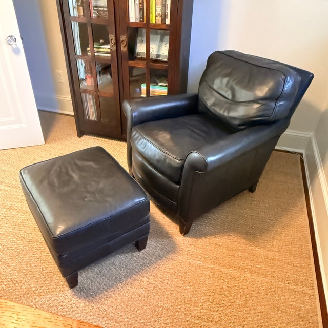 Hancock & Moore Hancock & Moore Leather Black Leather Chair For Sale - Image 4 of 7