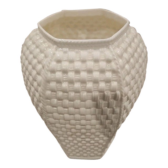 Vintage Sybil Connolly Tiffany & Co. Decorative Basket Weave Vase For Sale