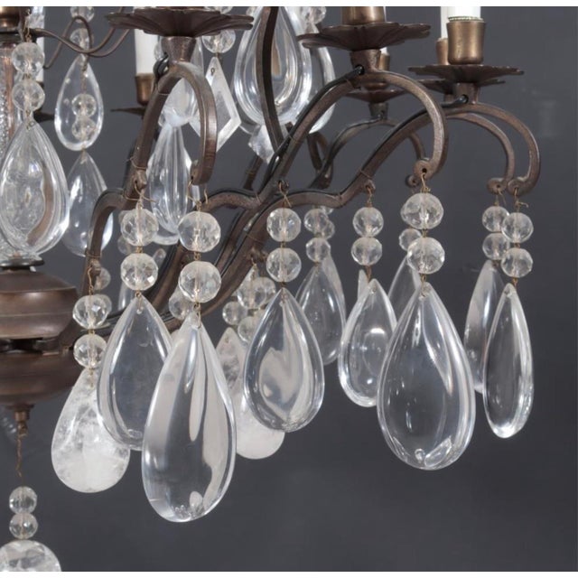French Early 20th Century Louis XV Style Brass & Cut Glass 16-Light Chandelier For Sale - Image 3 of 9