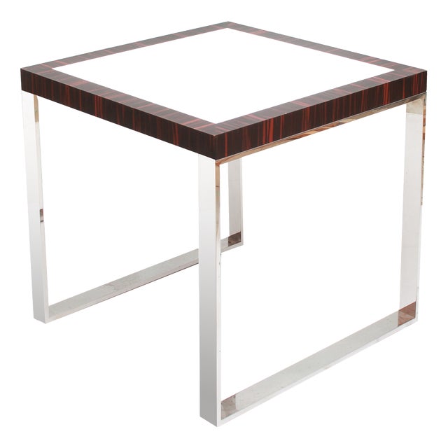 Vintage Cube Table in Chrome and Rosewood, 2000 For Sale