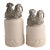 Pair of Arthur Court White Ceramic Canisters With Rooster Lids, 12” & 10.5” For Sale