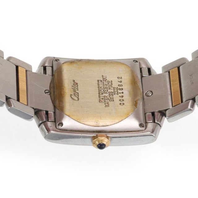 Cartier Cartier Men's Tank Francaise Automatic Date 18k Gold Steel Watch For Sale - Image 4 of 5