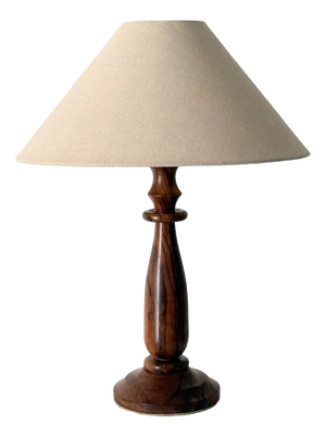 Turned Walnut Table Lamp, Britain, 1930s