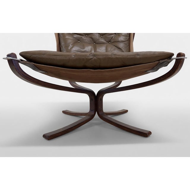 1970s Olive Falcon Chair by Sigurd Ressell for Vatne Furniture, 1960s For Sale - Image 5 of 14