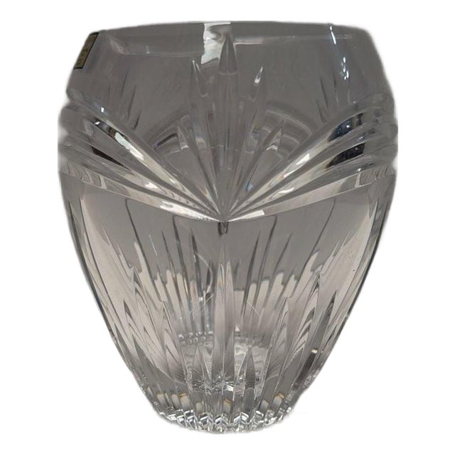 Marquis by Waterford Calais Crystal Vase Hand-Cut Lead Glass Signed & Sticker For Sale
