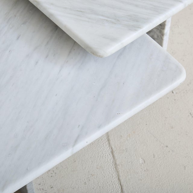 Set of 3 Italian Carrera Marble Nesting Coffee or Side Tables, 1970s For Sale - Image 9 of 10