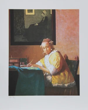 George Deem, Bruna Sevini and Whistler's Mother, Lithograph