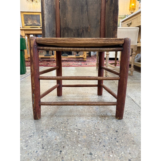Brown 19th Century Primitive Folk Art "Make-Do" Fireside Wing Chair For Sale - Image 8 of 9