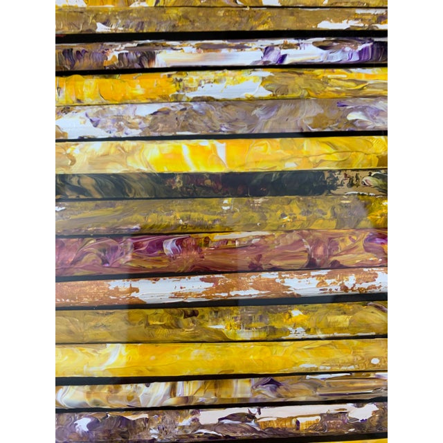 Contemporary Abstract Mixed-Media Painting by Cheryl & Steven Ward, Framed For Sale - Image 9 of 13