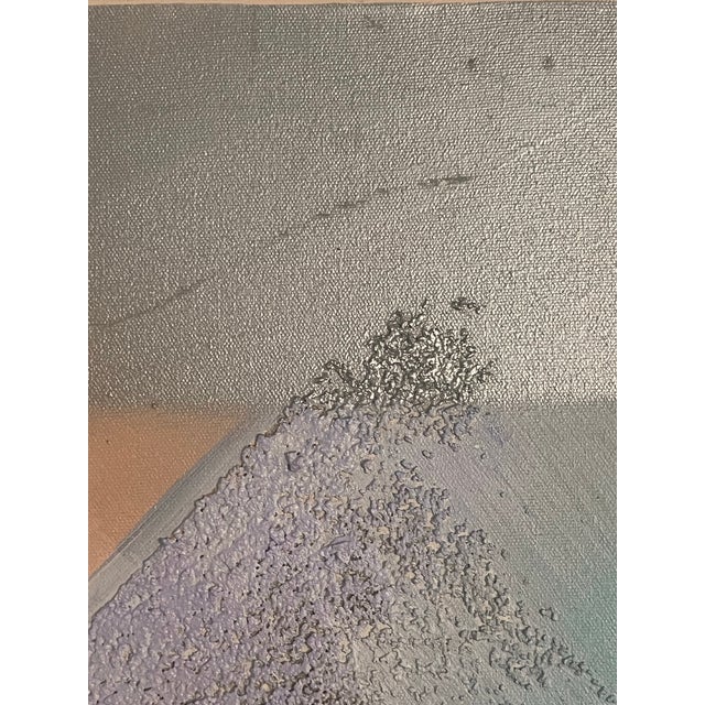 Vintage Postmodern 1980s Abstract Large Canvas Oil Painting Wall Art Pink Signed For Sale - Image 11 of 12