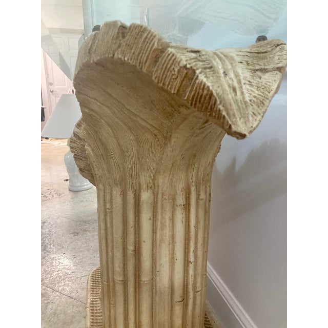 Tan Serge Roche Console With Glass Top For Sale - Image 8 of 11