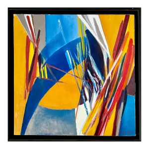 Roberto Lauro, Large Colorful Abstract Expressionist Swiss Oil Painting Robert Lauro 1967