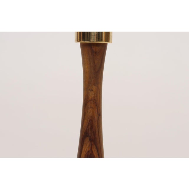 Pair of Sculptural Vintage Austrian Brass and Walnut Candlesticks For Sale - Image 10 of 18