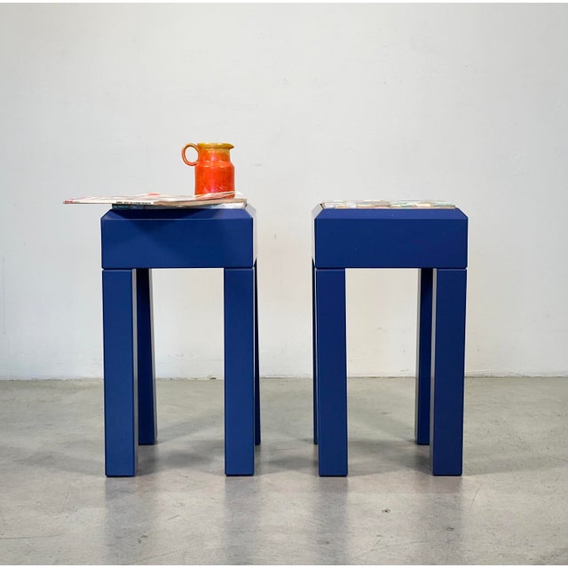 Mid-Century Modern Wooden and Ceramic Side Tables, 1980s, Set of 2 For Sale - Image 3 of 18