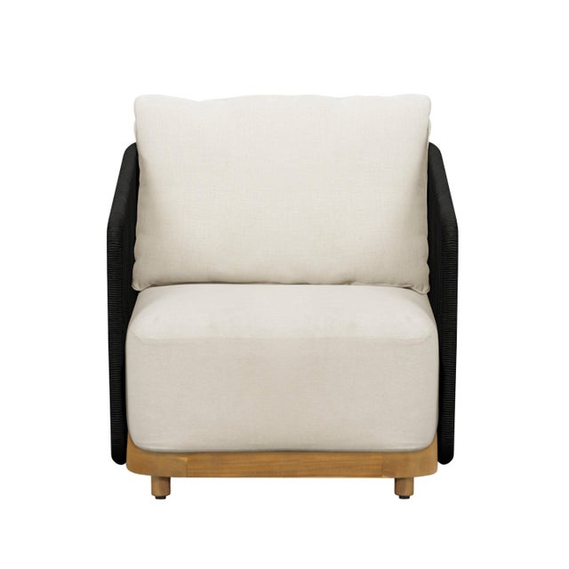 2020s Alpine Teak Wood Outdoor Arm Chair With Black Rope Design For Sale - Image 5 of 10