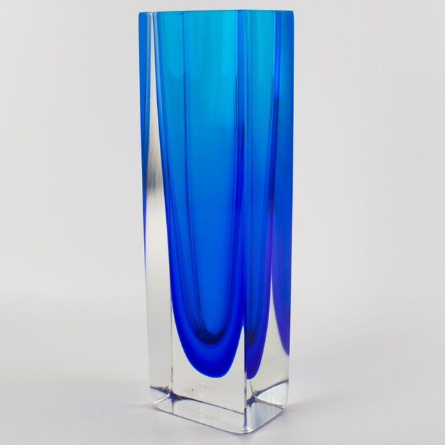 Glass Flavio Poli Sommerso Murano Italian Art Glass Vase For Sale - Image 7 of 9
