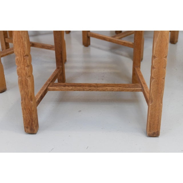 Vintage Danish Brutalist Oak Ladder Back Dining Chairs, 1960s, Set of 8 For Sale - Image 17 of 18