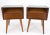 Wood Pair Swedish Mid Century Modern Glass Top Cube Shape End Side Tables NightStands For Sale - Image 7 of 13