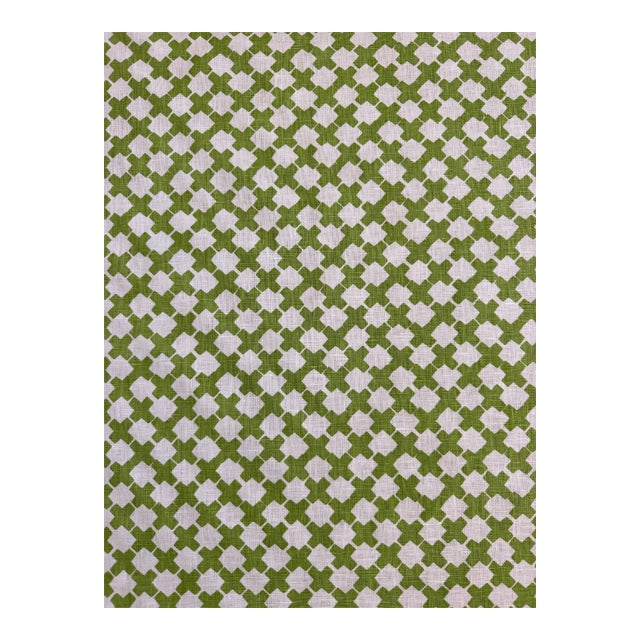 China Seas Double Cross One Color Jungle Green Fabric 1 1/2 Yards For Sale