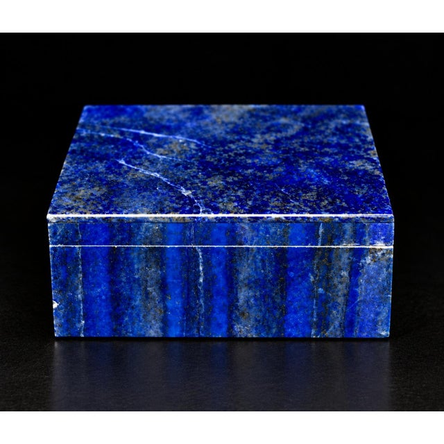 Lapis Lazuli Box Single Panel Whole Slab Top Italian Made No Dyes or Fillers For Sale - Image 11 of 13