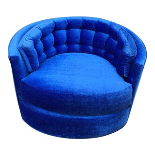 Mid-Century Modern Milo Baughman Swivel Barrel Chair For Sale