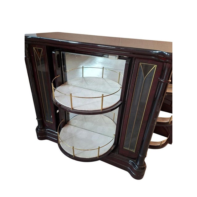 Vintage Burl Revolving Bar Cabinet in Mahogany from Mastro Cappellini, 1970s For Sale - Image 14 of 18