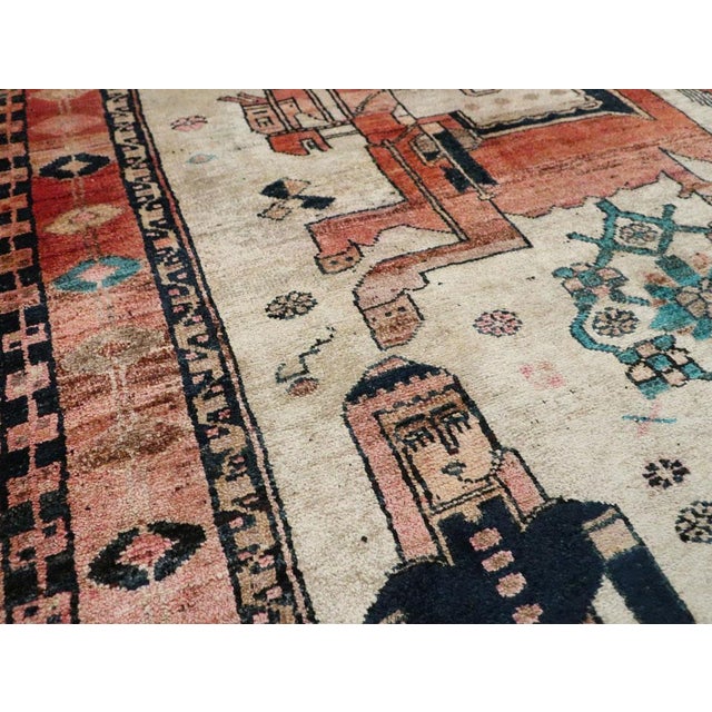 Galerie Shabab Collection Mid-20th Century Handmade Persian Pictorial Bakhtiari Accent Carpet For Sale - Image 4 of 9