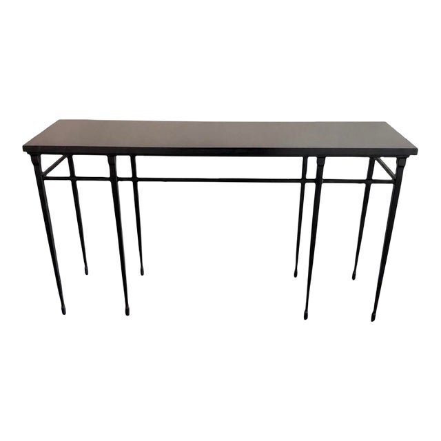Holly Hunt Studio “Rue De Seine” Black Marble Console Table For Sale
