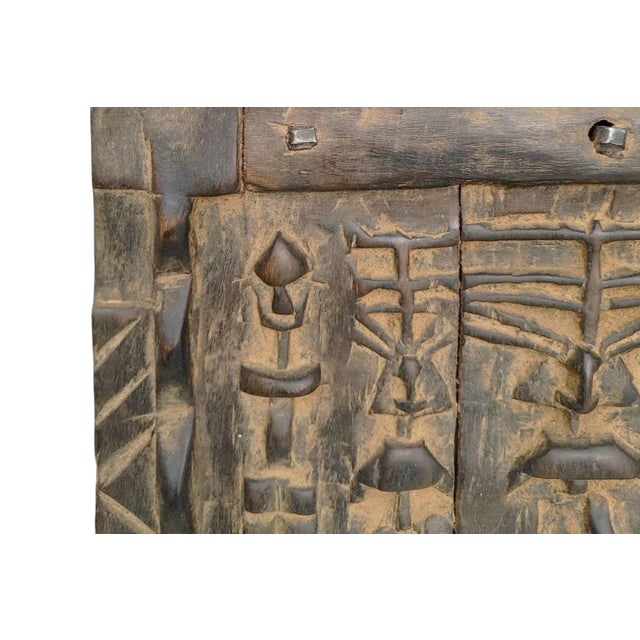 African Vintage Granary Dogon Door With Nommo Ancestors Mali African 25"h For Sale - Image 3 of 6