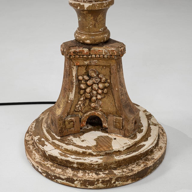 19th Century French Neoclassical Wood Patinated Floor Lamp Extra Large 5 Feet For Sale - Image 14 of 18