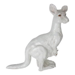 Mid-Century Italian Ceramic Kangaroo Ceramic Figure With Joey