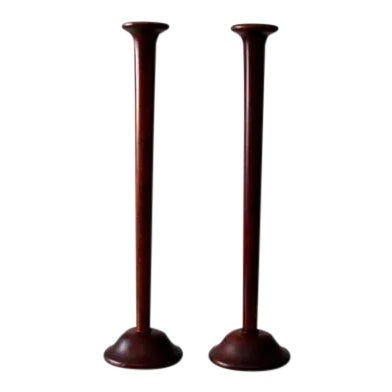 Vintage Wooden Candleholders For Sale