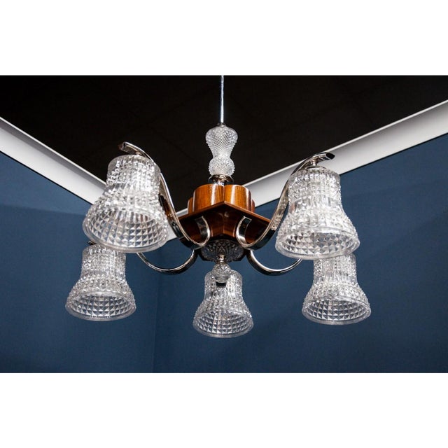 Brown 20th Century Pendant Lamp, Poland, 1950s For Sale - Image 8 of 9