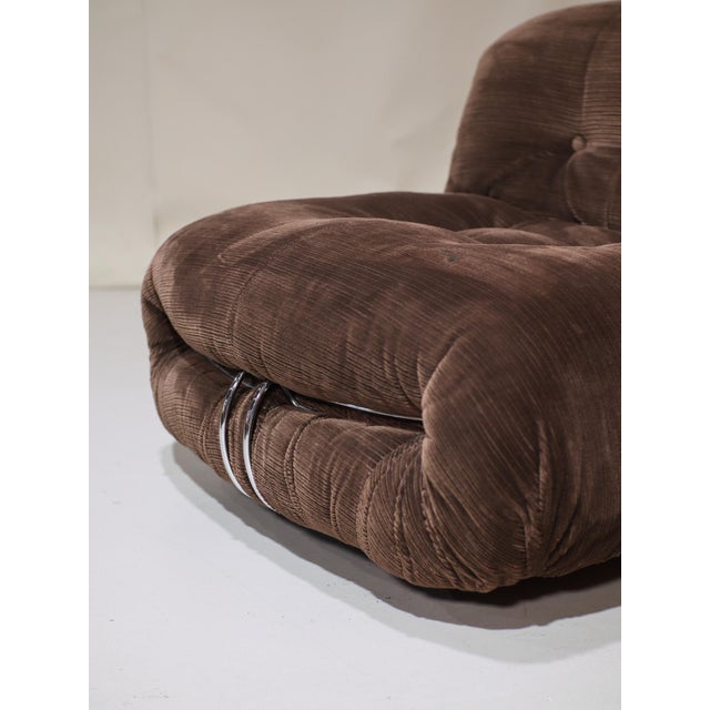 Brown Set of Soriana Chair and Ottoman from Cassina, 1970s For Sale - Image 8 of 17
