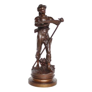 Math Moreau, Field Worker, Bronze For Sale
