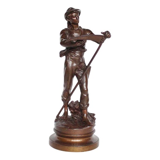Math Moreau, Field Worker, Bronze For Sale