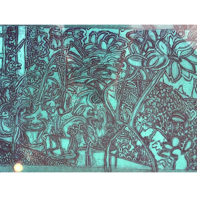 Abstract Vintage Print of Abstracted Foliage Seriograph by Molly Schiff For Sale - Image 3 of 3