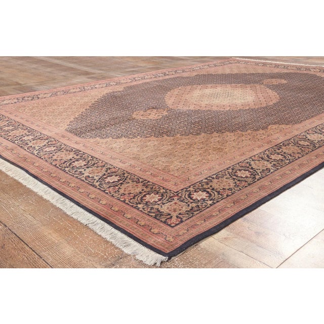 Textile Mid 20th Century Vintage Persian Mahi Tabriz Rug - 06'08 X 10'00 For Sale - Image 7 of 9