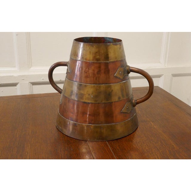 Metal French Conical Copper and Brass Banded Measure, 1850 For Sale - Image 7 of 9