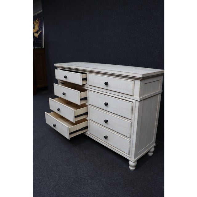 Wood Millennium by Ashley Antiqued White 8-Drawer Dresser For Sale - Image 7 of 13