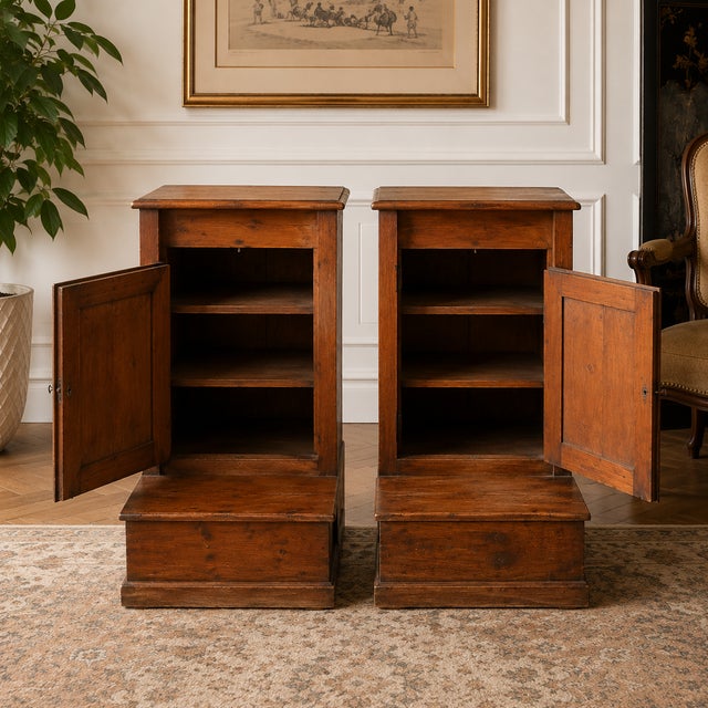 A beautiful and increasingly rare pair of Italian prayer kneelers, handcrafted from solid chestnut wood in the...