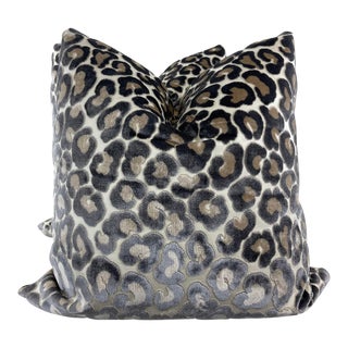 Kravet Couture "The Hunt Is On" in Smoked Pearl 22" Pillows-A Pair For Sale
