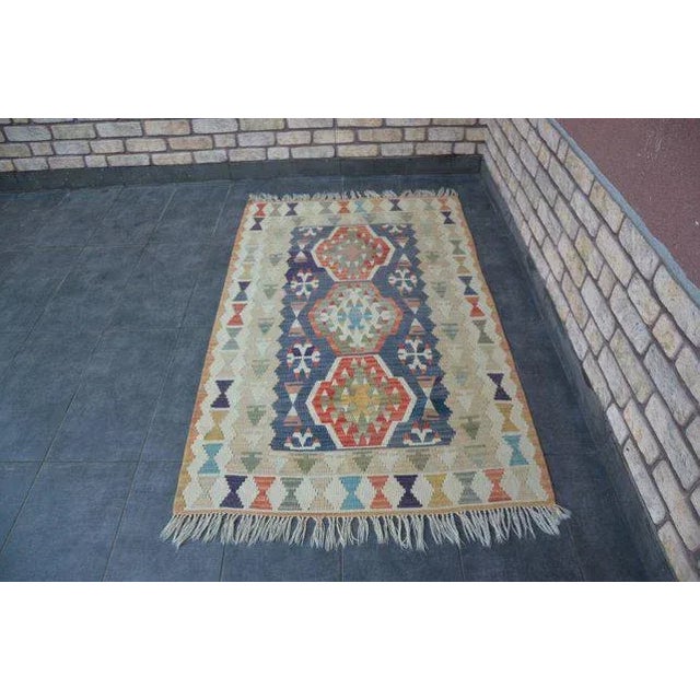 1960's Vintage Bohemian Kilim- 3′6″ × 5′8″ For Sale - Image 11 of 11